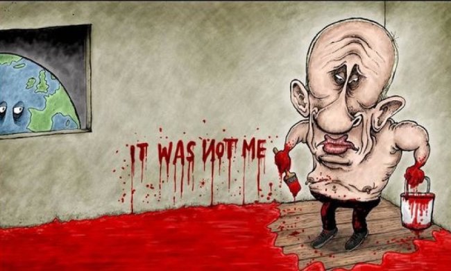 Печерна людина: карикатуристи висміяли Путіна за Боїнг-777 (фото)