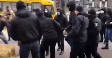 Под окна Кличко притащили животных - все из-за маршруток-развалюх: "Людей возят как баранов"