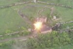 разрыв миномета на Донбассе, скриншот с видео
