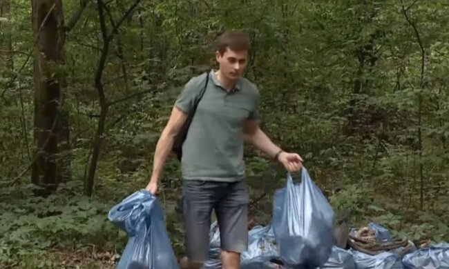 прибирання лісу, скріншот з відео