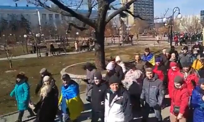 Мітинг в Бердянську, скріншот
