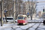 Потрійна аварія змусила київські трамваї вишикуватися в чергу