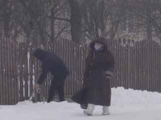 Снігопад в Україні, кадр з відео