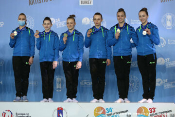 Нагородження збірної України, фото: Facebook.com/EuropeanGymnastics