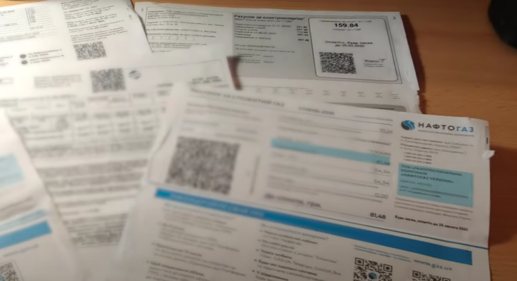 Платежки за газ. Фото: скрин youtube