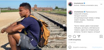 Жан Беленюк в Аушвіці. Скрін, Instagram