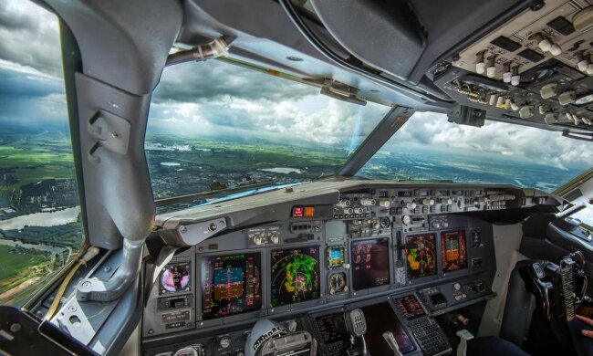 вид из кабины самолета