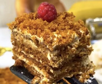 Лінивий медовик: фото скрін рецепту