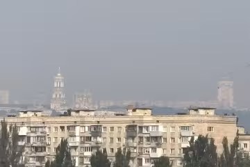 Смог над Киевом после массированной атаки РФ