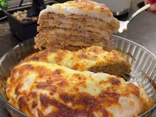 Блинный торт-лазанья: фото скрин рецепта