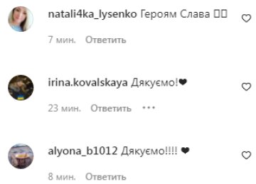 Комментарии на пост Ольги Фреймут в Instagram