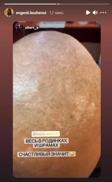 Історія Євгена Кошового, скріншот: Instagram