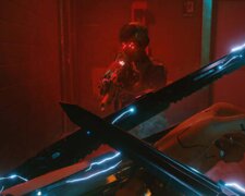 Клинки богомола из Cyberpunk 2077, скриншот: YouTube