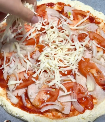 Пицца на творожном тесте: фото скрин рецепта