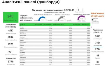 Аналитика по учреждениям МОЗ Украины, скриншот: сайт МОЗ