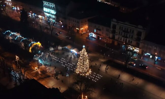 Новогодний Львов, скриншот из видео