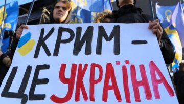 Митинг в поддержку Украины в Крыму. Фото: скриншот Youtube