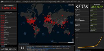 Карта распространения коронавируса, Центр системных наук и инженерии Университета Хопкинса