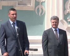 Виталий Кличко и Петр Порошенко, скриншот с видео