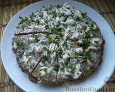 Закусочный торт из куриной печени