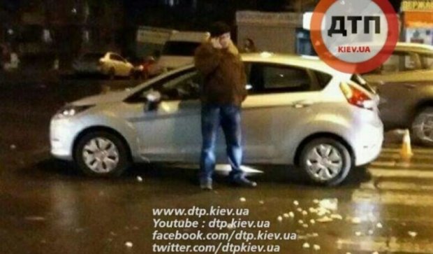 Киевлянин на иномарке травмировал пешехода (фото)