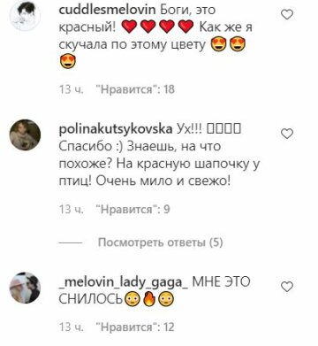 Комментарии к публикации, скриншот: Instagram