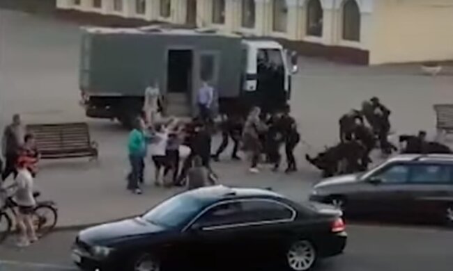 Протести в Білорусі, скріншот відео
