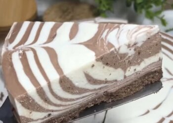 Торт "Зебра" без выпечки: фото скрин рецепта