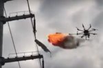 Дрон-вогнеметник почистив китайську ЛЕП