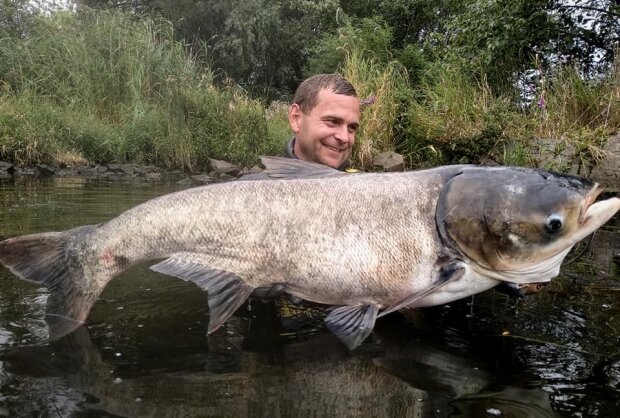 Украинец поймал рыбину размером в человеческий рост: "Катушка разматывалась со свистом"