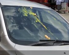 Розбите яйце на лобовому склі: фото скрін Ютуб