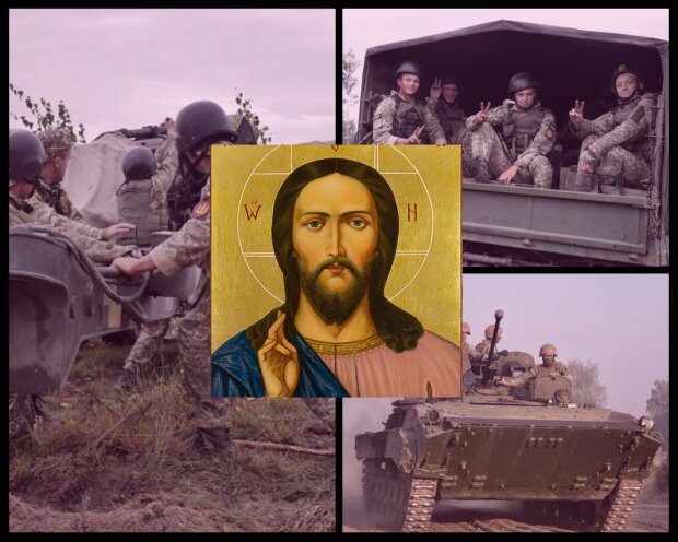 Молитва за наших воинов на передовой // коллаж с фото ВСУ