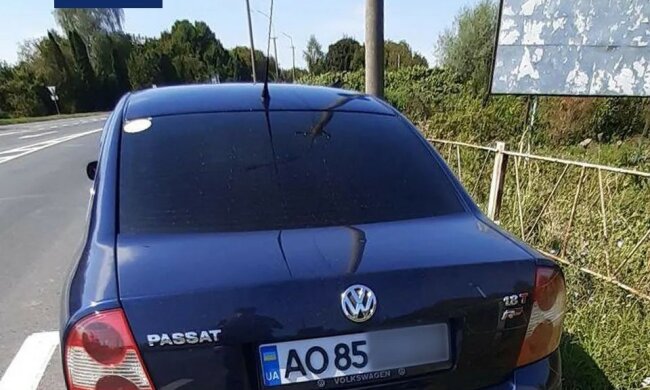 На Закарпатье патрульные оштрафовали водителя авто с 3D номерным знаком