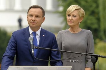 Президент Польшы с женой