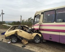 Водій легковика загинув у лобовому зіткненні з маршруткою під Львовом (фото)