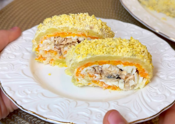 Рулет "Мимоза", кадр с видео