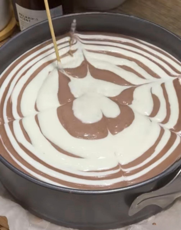 Торт "Зебра" без выпечки: фото скрин рецепта