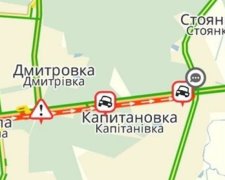 Въезд в Киев заблокирован аварией