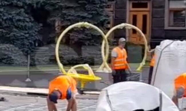 Будівництво майданчика біля ОП, кадр з відео