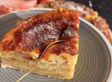 Ленивый яблочный пирог: фото скрин рецепта