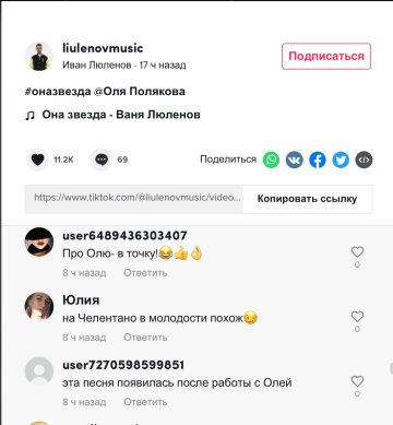 Скріншот коментарів, фото: TikTok