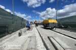 Ремонт трамвайних рейок на Старому мості у Дніпрі