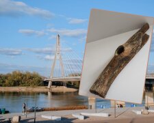 Кістяний топірець, знайдений у Варшавській Віслі