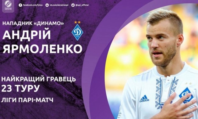 Ярмоленко визнаний найкращим гравцем туру чемпіонату України
