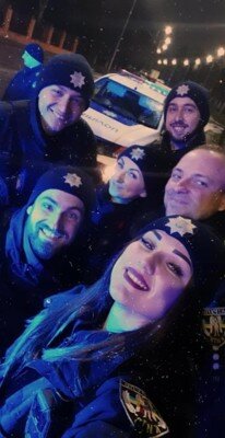 Копы из Нацполиции дежурят в новогоднюю ночь, фото: соцсети