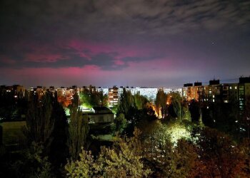 Північне сяйво в Україні, фото із соцмереж