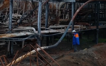 Разрушение объектов "Нафтогаза". Фото: скрин youtube