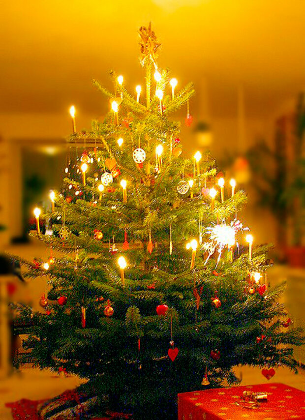 Новогодняя елка со свечами