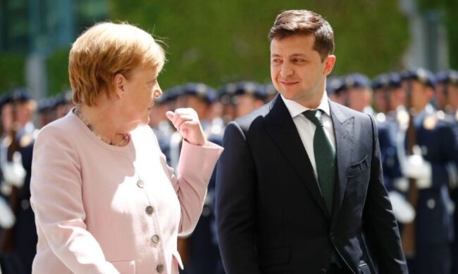 Владимир Зеленский и Ангела Меркель. Фото: Украинская правда