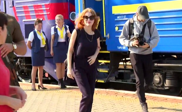 Джессика Честейн в Киеве, кадр из видео
